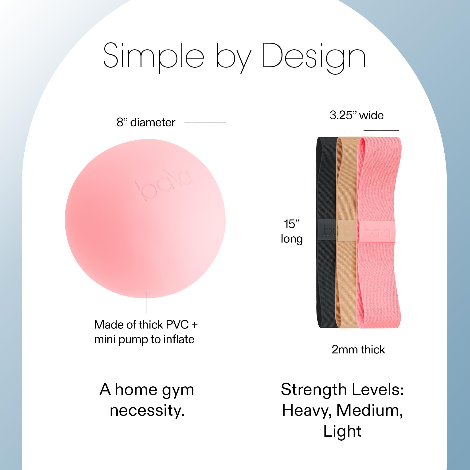 Bala Bands & Bala Balls Home Workout Equipment Bundle - Blush - Image 4