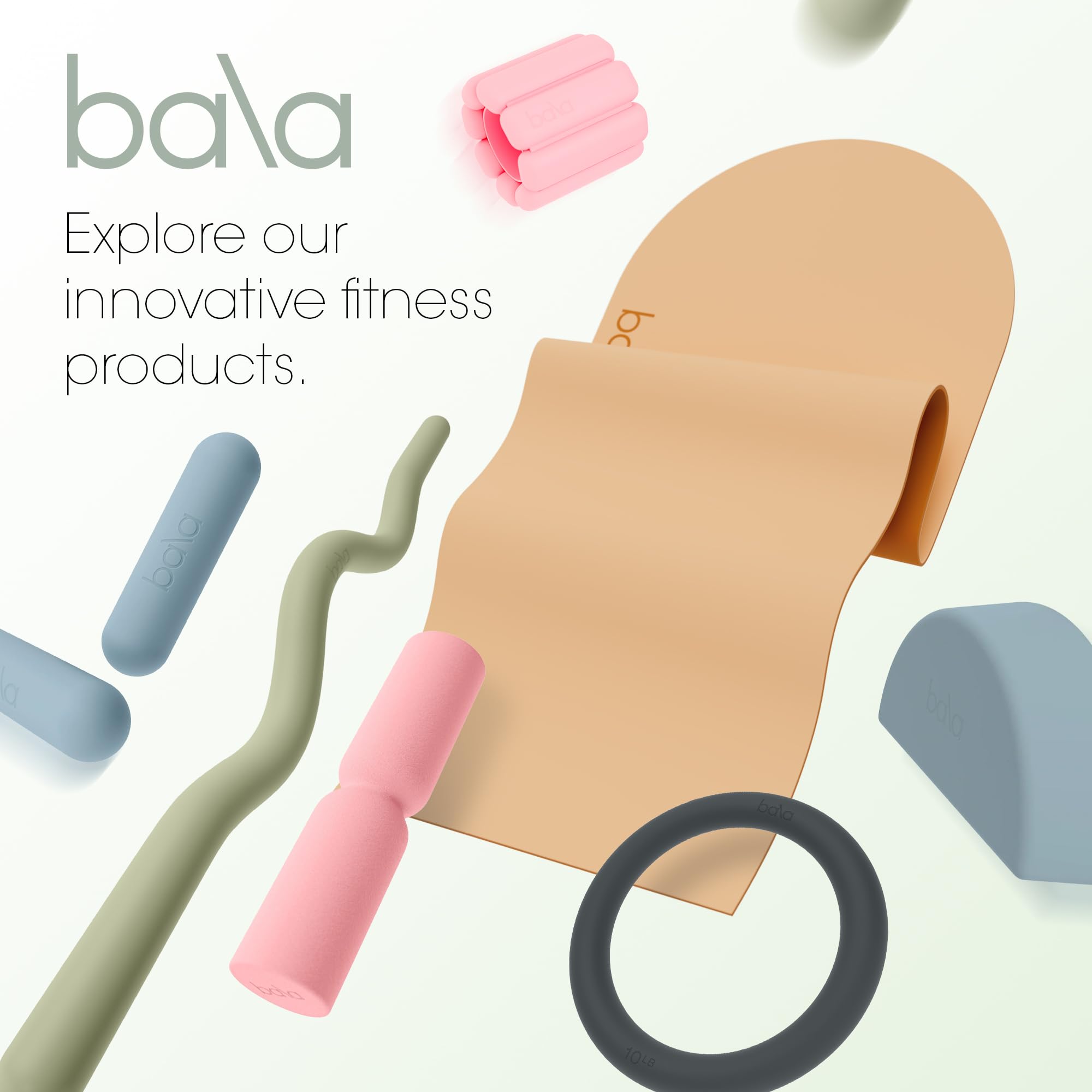 Bala Bands & Bala Balls Home Workout Equipment Bundle - Blush - Image 6
