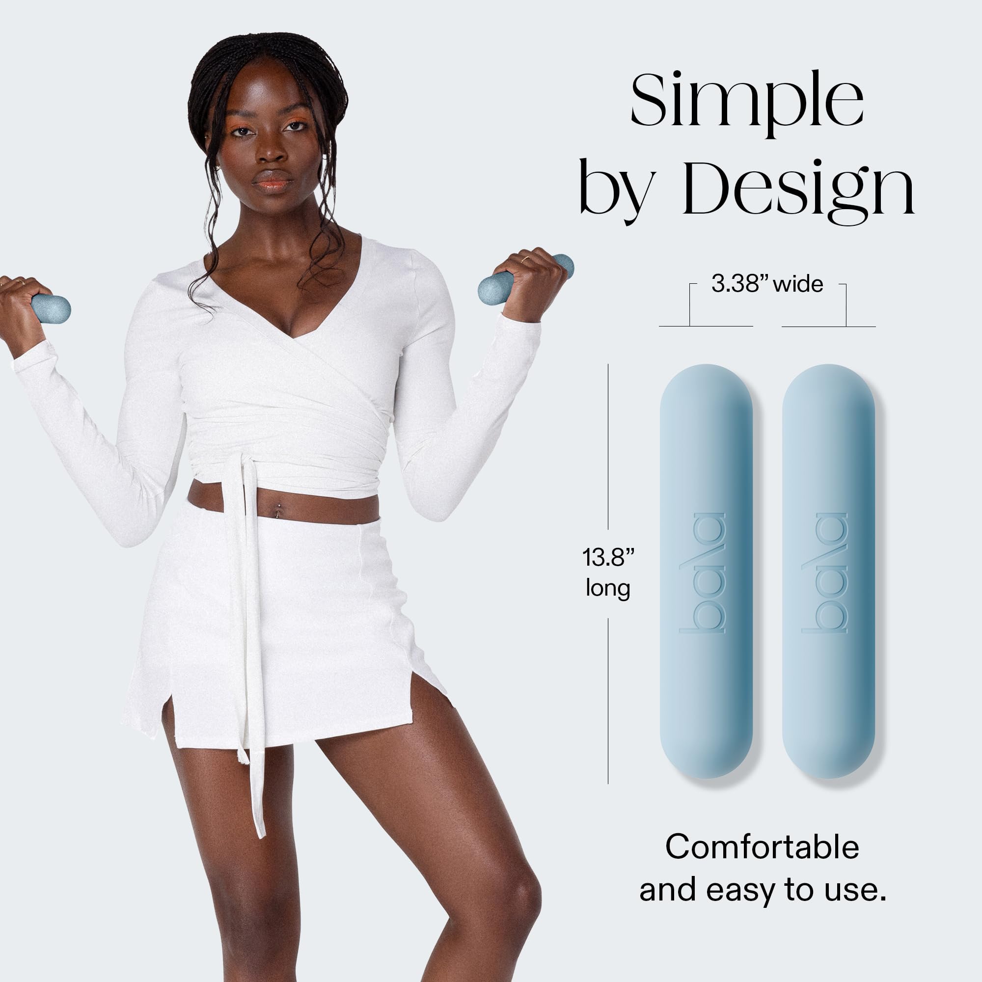 Bala Bars Dumbbell Set for Women & Men - Set of 2 Bars Designed for Walking, Strength Training, HIIT, Boxing & Aerobics - Hand Weights for Working Out at Home - Image 4