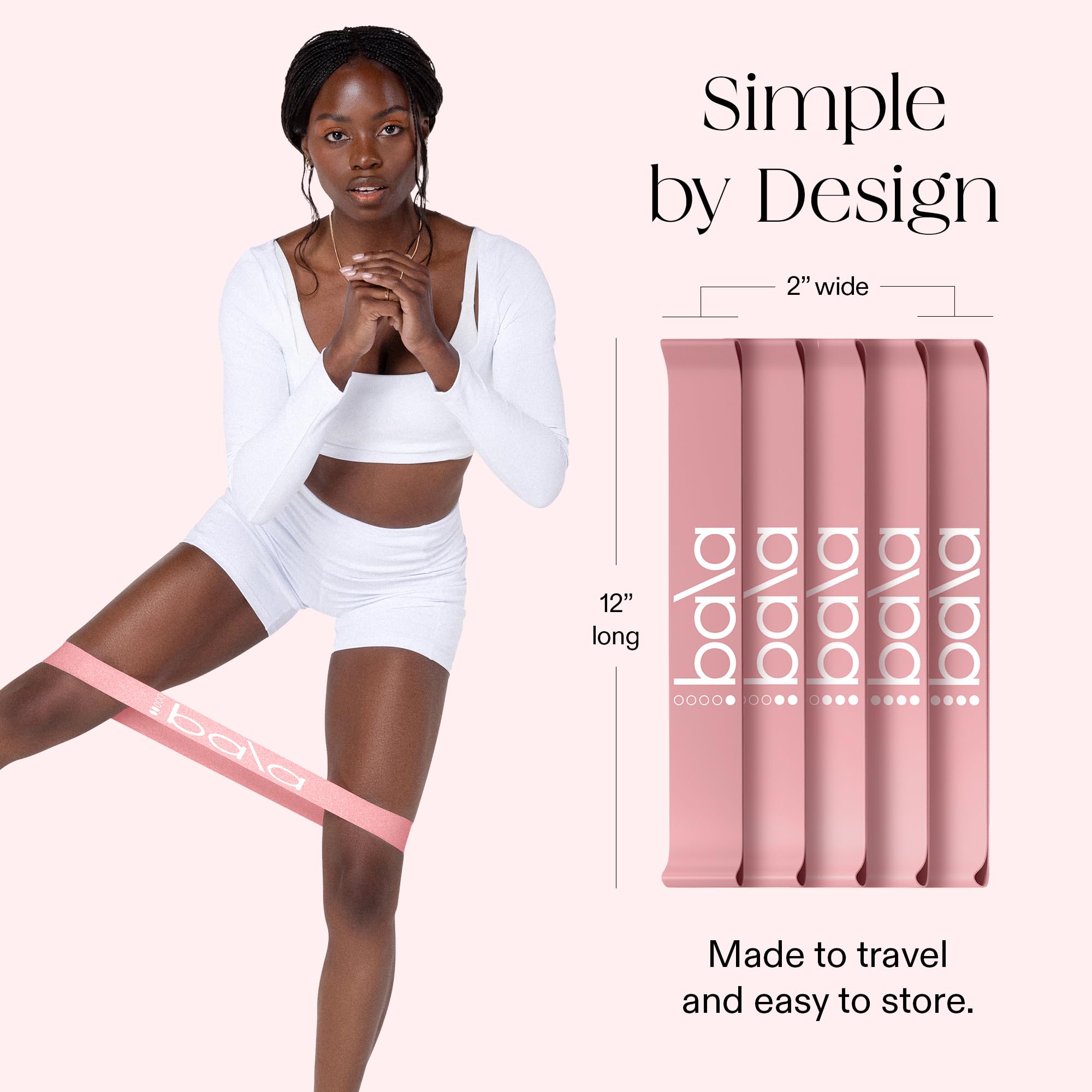 Bala Booty Bands Resistance Bands for Women & Men - Elastic Exercise Bands for Working Out - Wrist, Ankle, Legs & Booty Bands - Workout Resistance Bands for Yoga, Pilates, Strength Training - Image 5