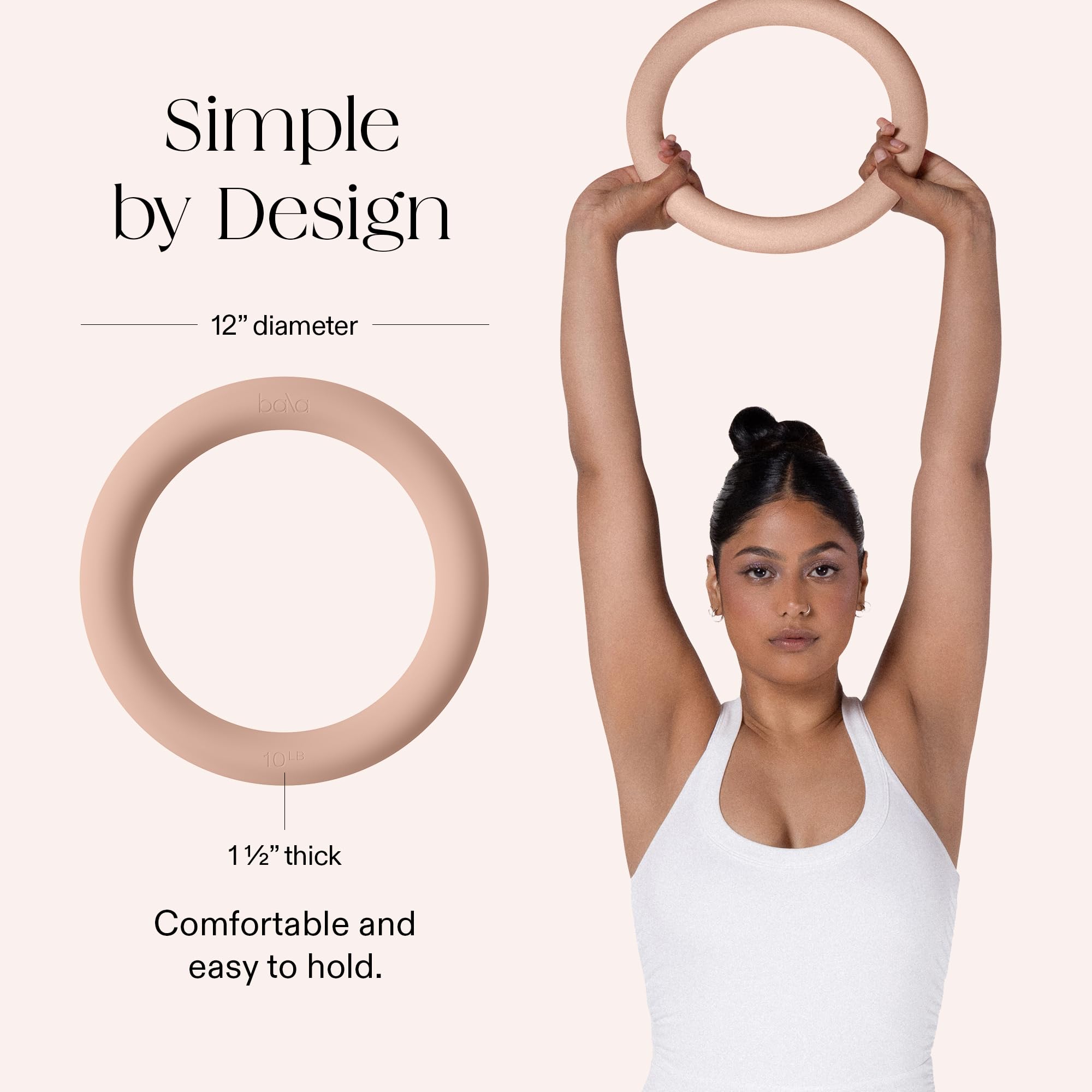 Bala Power Ring, 2-in-1 Kettlebell & Dumbbell, 10lb - Full Body Home Gym Workout Equipment for Strength Training, HIIT, Pilates, & Aerobics Exercises - Fitness Equipment for Working Out - Image 4