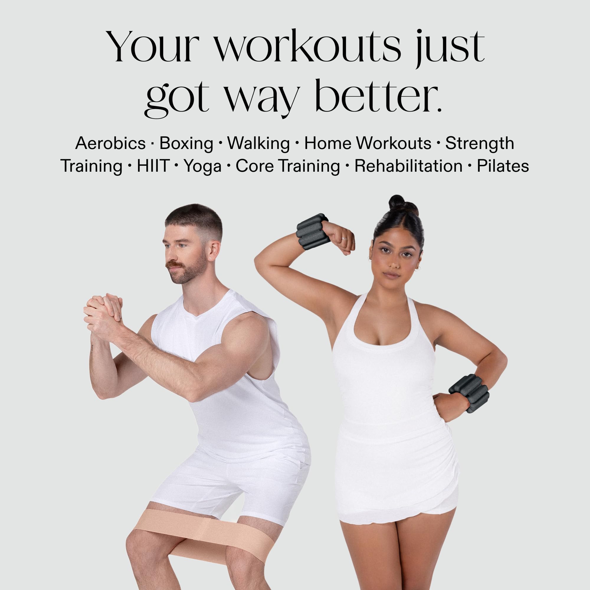 Bangles Wrist & Ankle Weights 2 Pound Pair and Resistance Bands 3 Pack Multicolor – Fitness Bands & Wearable Weights for Strength Training & Toning - Image 3