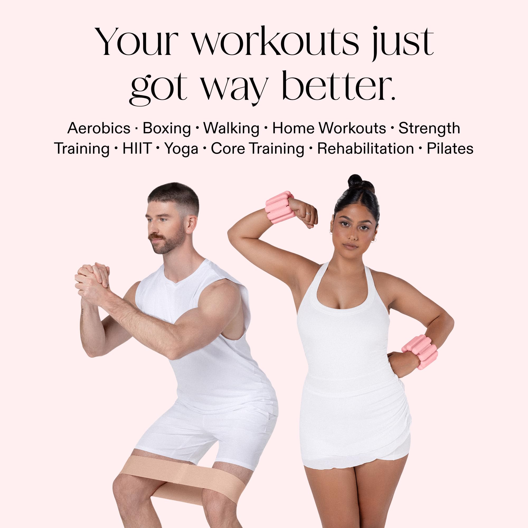 Bangles Wrist & Ankle Weights 2 Pound Pair and Resistance Bands 3 Pack Multicolor – Fitness Bands & Wearable Weights for Strength Training & Toning - Image 3