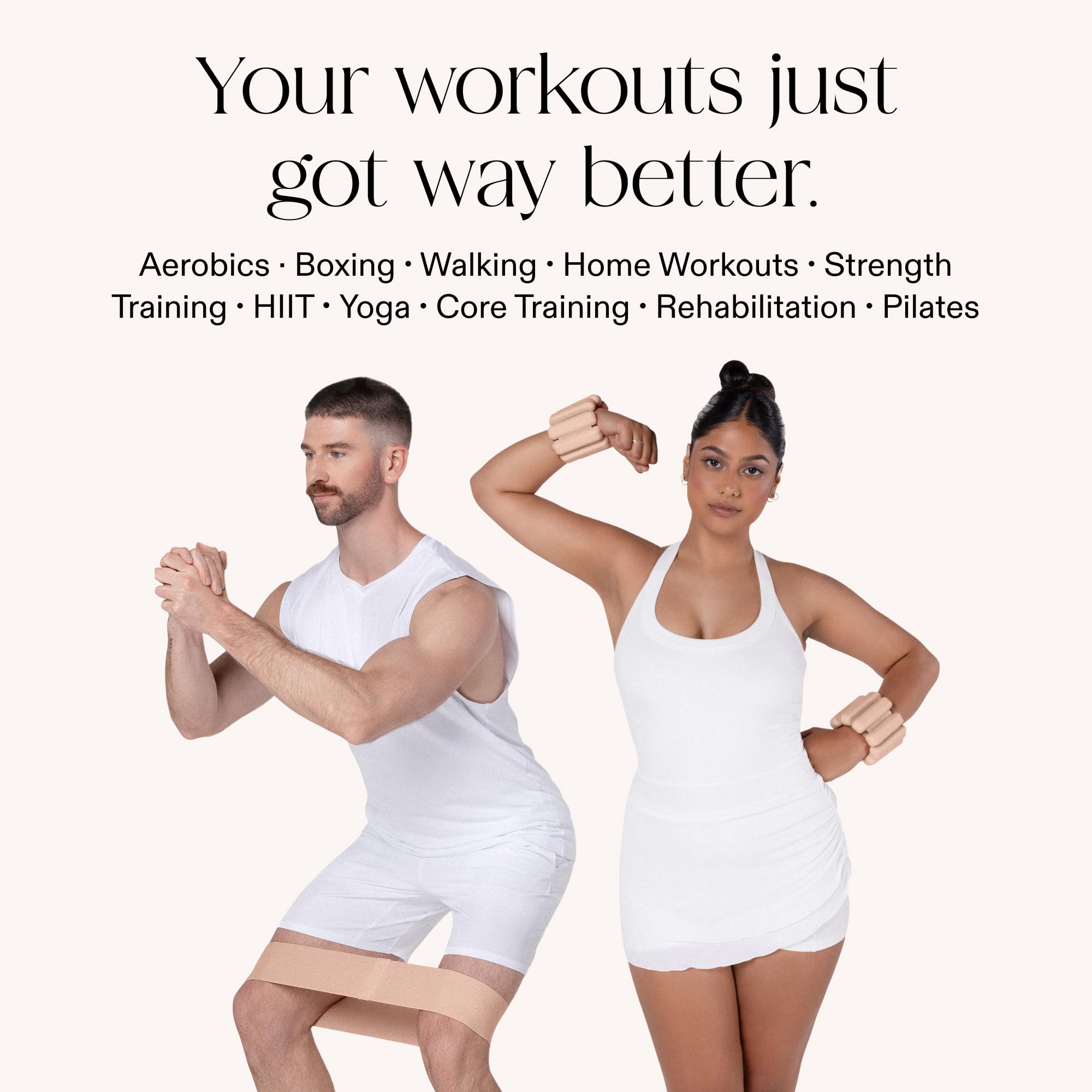 Bangles Wrist & Ankle Weights 2 Pound Pair and Resistance Bands 3 Pack Multicolor – Fitness Bands & Wearable Weights for Strength Training & Toning - Image 3