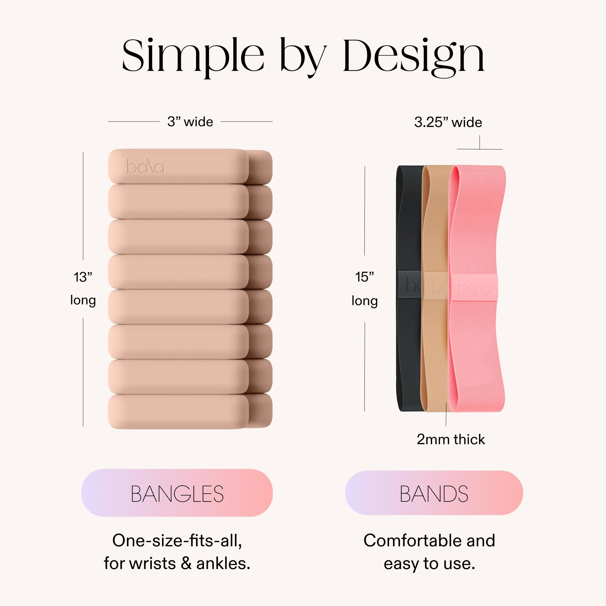 Bangles Wrist & Ankle Weights 2 Pound Pair and Resistance Bands 3 Pack Multicolor – Fitness Bands & Wearable Weights for Strength Training & Toning - Image 4