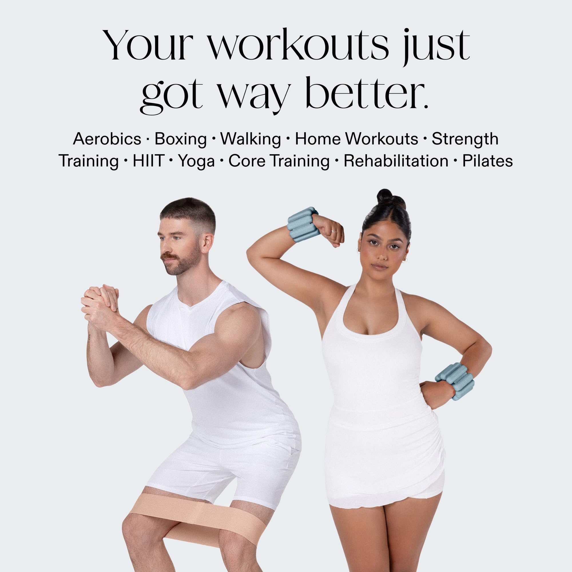 Bangles Wrist & Ankle Weights 2 Pound Pair and Resistance Bands 3 Pack Multicolor – Fitness Bands & Wearable Weights for Strength Training & Toning - Image 3