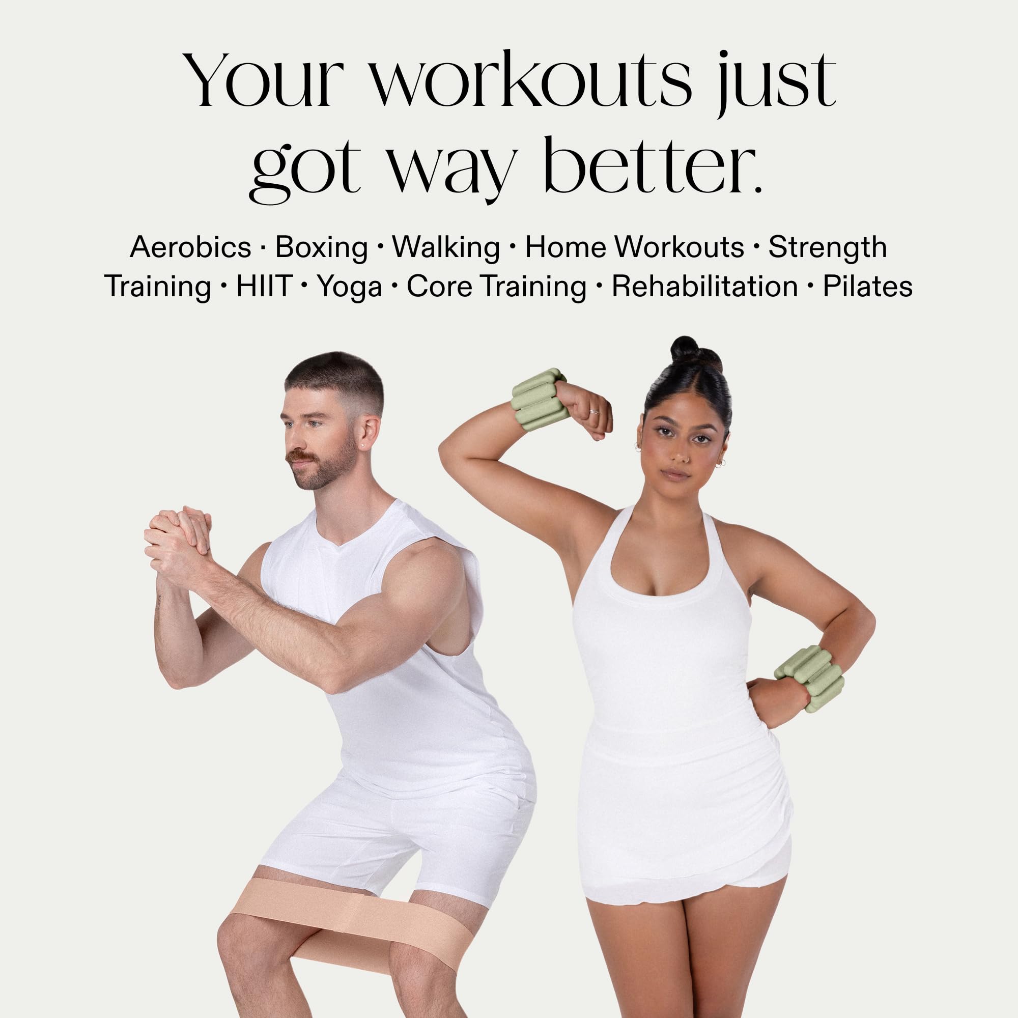 Bangles Wrist & Ankle Weights 2 Pound Pair and Resistance Bands 3 Pack Multicolor – Fitness Bands & Wearable Weights for Strength Training & Toning - Image 3