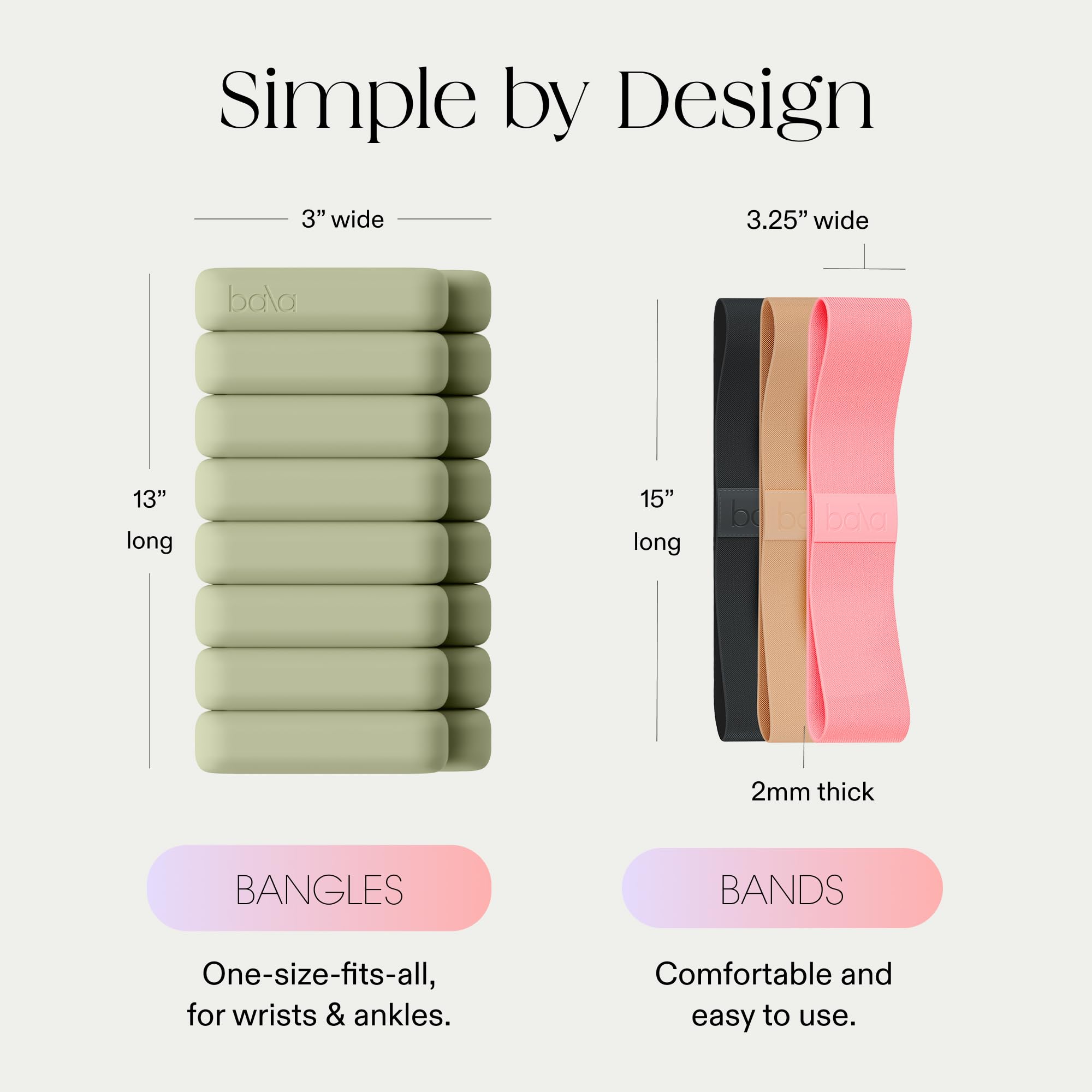 Bangles Wrist & Ankle Weights 2 Pound Pair and Resistance Bands 3 Pack Multicolor – Fitness Bands & Wearable Weights for Strength Training & Toning - Image 4